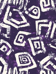 Abstract Purple Geometric Shapes, Bold White Lines, Grunge Texture Design