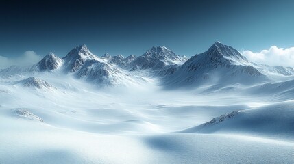 Winter Mountain Landscape Illustration