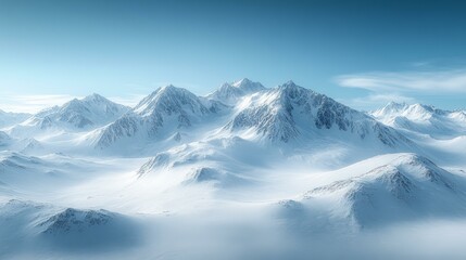 Majestic Snowy Mountain Range Landscape