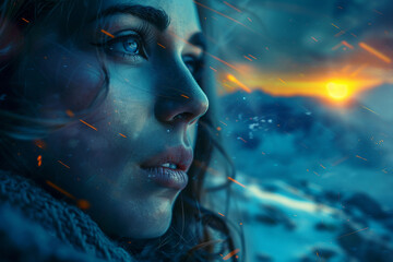 Fantasy alien world landscape, mystery world ai generative