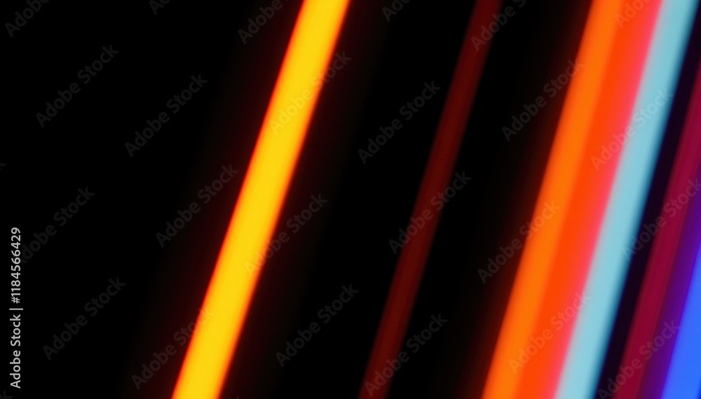 Poster vibrant streaks of light illuminate darkness dynamic and colorful abstract composition