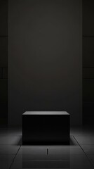 Empty Black Cube Display Platform