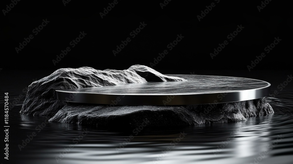 Poster abstract dark minimalist product display platform