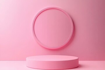 Pink Geometric Display Stand Illustration