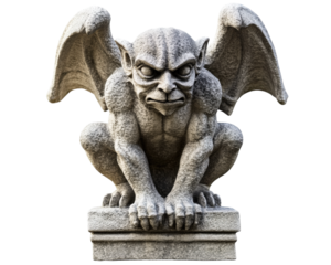stone gargoyle statue with detailed features and wings, showcasing fierce expression. This unique piece adds character to any setting
