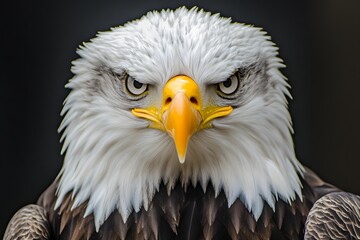 Fototapeta premium Majestic Bald Eagle: A Close Up Portrait of Power and Beauty