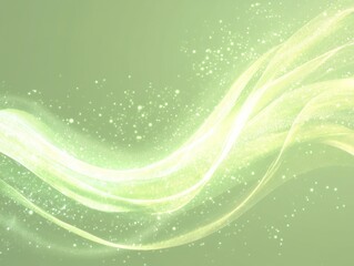 Fototapeta premium Abstract Green Waves With Sparkling Lights