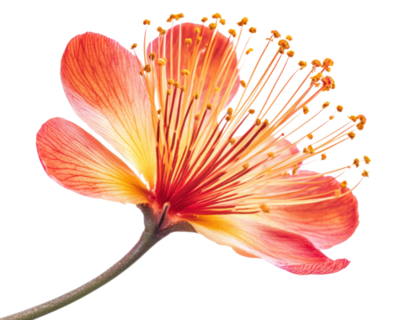 vibrant tropical flower with orange and yellow petals, showcasing delicate details and striking appearance. Perfect for adding touch of nature beauty to any design