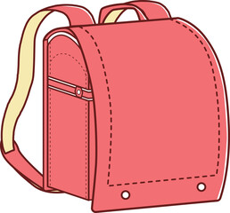 ランドセルのイラスト 赤