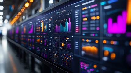 Futuristic Data Visualization: A Digital Wall of Information