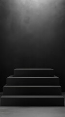 Obraz premium Empty Black Product Display Steps
