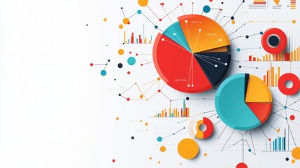 Obraz premium Colorful Data Analytics and Business Infographic Design with Pie Charts and Graphs