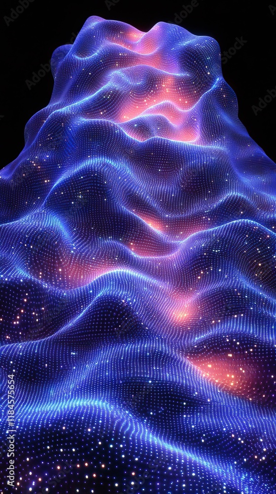 Poster abstract digital wave pattern design