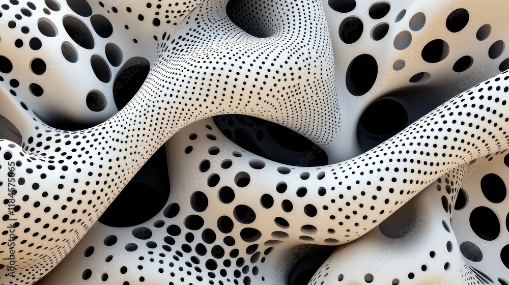 Poster mesmerizing abstract patterns in striking monochrome tones