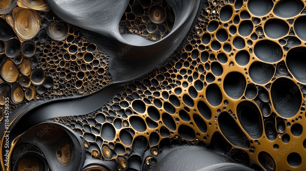 Aufkleber mesmerizing abstract fluid patterns and swirling bubbles in vibrant colors