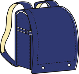 ランドセルのイラスト 紺