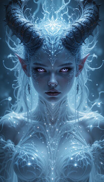 Ethereal Malevolence: AI-Crafted Dark Fantasy Demon Portraits