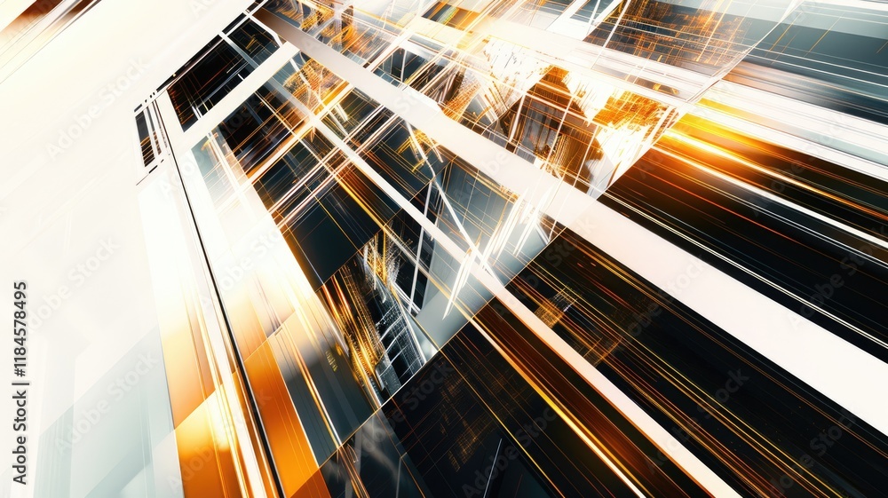 Poster a captivating abstract image featuring energetic lines and vibrant colors, creating a sense of movem