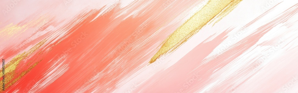 Aufkleber Warm coral tones combine with golden lines to create an elegant abstract design for serene environments