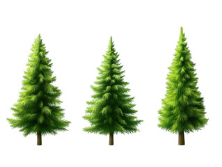 Fototapeta premium Captivating contrast, three green trees against a stark black backdrop three