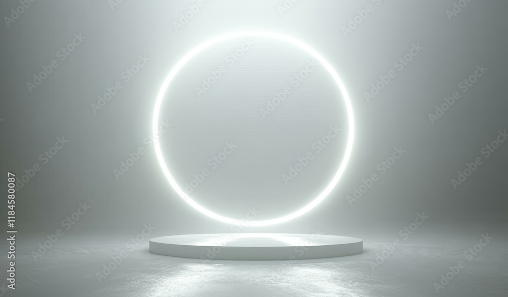 Poster modern minimalist product display with light circle
