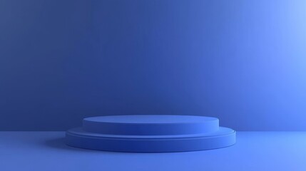 Abstract Blue Geometric Display Podium