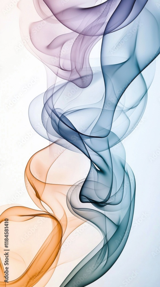 Poster elegant abstract wave smoke graphics with soft blurred color gradient design