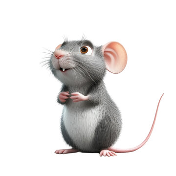 Cute 3D Cartoon Mouse Character Design Ideal for Children Illustrations and Educational Materials