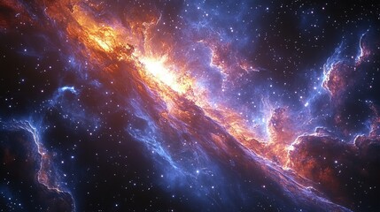 Fototapeta premium A vibrant cosmic scene showcasing swirling galaxies and colorful nebulae in deep space.