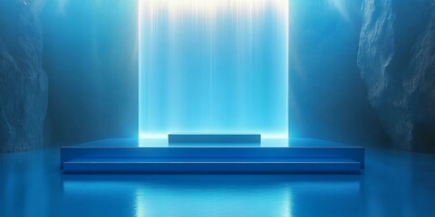 Abstract Blue Minimalist Product Display