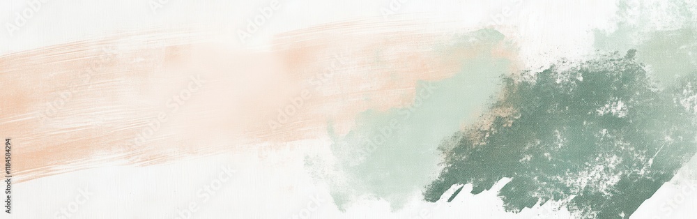 Aufkleber minimalist canvas art featuring calming textures in muted green and peach tones for serene home deco