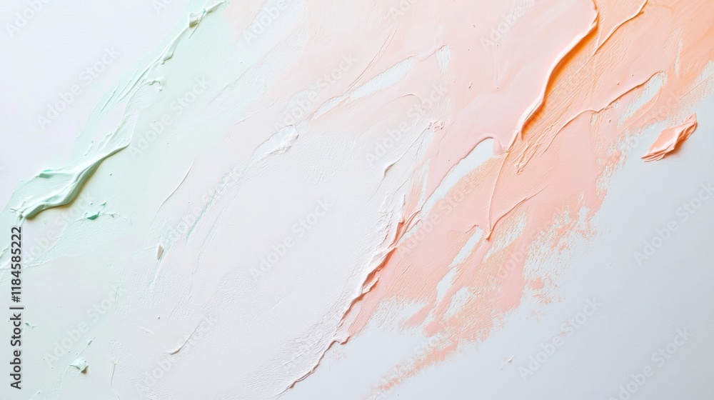 Poster Elegant canvas artwork with subtle peach and mint hues creating a gentle gradient