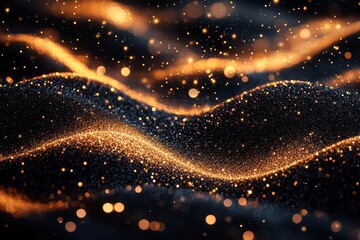 elegant black and gold bokeh background with glittering particles luxury holiday design for special occasions and celebrations