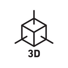 3D icon Simple thin outline