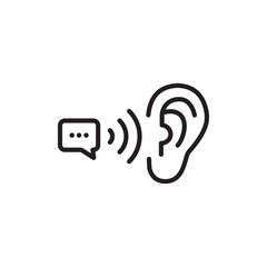 Active listening icon Simple thin outline