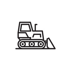 Naklejka premium Bulldozer icon Simple thin outline