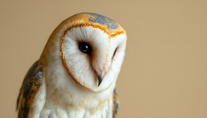 Close-up of a Barn Owl, showcasing intricate detail.