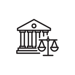 Court judgement icon Simple thin outline