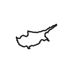 Cyprus map icon Simple thin outline