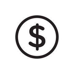 Dollar icon Simple thin outline