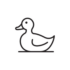 Duck icon Simple thin outline