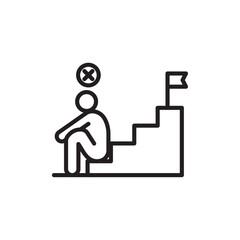 Fail or failure icon Simple thin outline