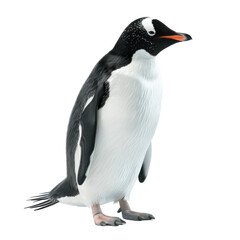Fototapeta premium Isolated Gentoo Penguin on a Clean transparent background for Wildlife and Environmental Projects