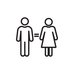 Gender equality icon Simple thin outline