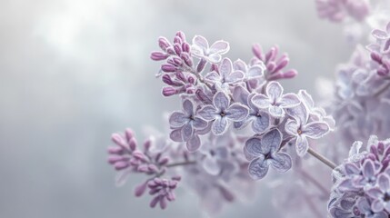 Soft pastel lilac floral arrangement with delicate textures and calming highlights