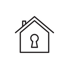 Home security icon Simple thin outline
