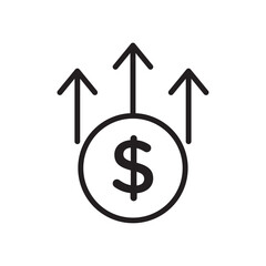 Obraz premium Increase money icon Simple thin outline