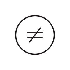 Inequality icon Simple thin outline