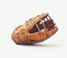 A baseball glove is shown in a close up