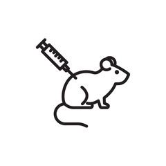 Obraz premium Lab rat experiment icon Simple thin outline